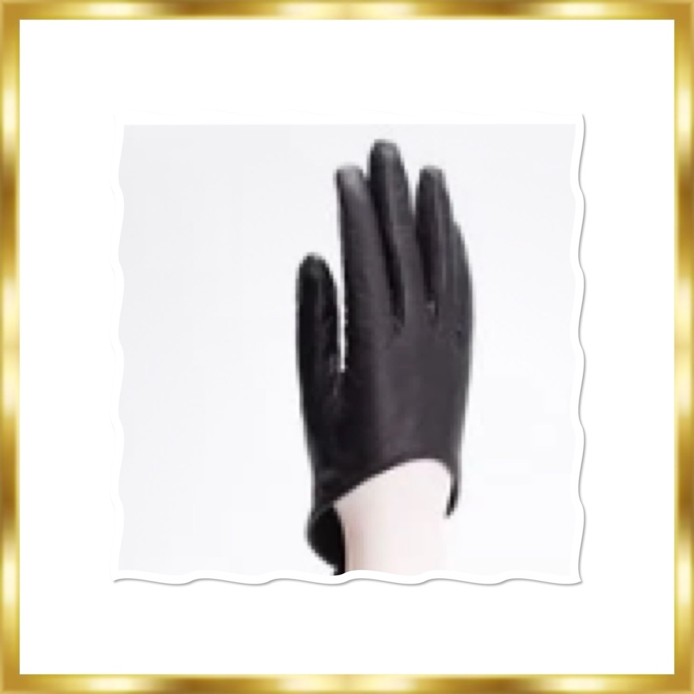 Designer brand”OFF-WHITE” Leather Short Wristlet Gloves with Zip-Tie VERY RARE